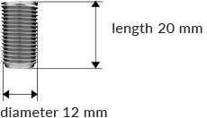 Dimensions of the product: cylindrical piece - 1